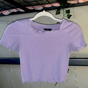 Shien Lilac cropped T shirt